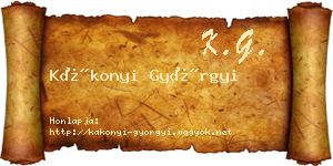 Kákonyi Györgyi névjegykártya